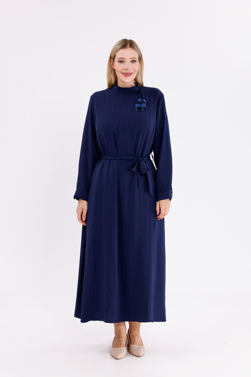 F&G Sparkle Long Dress Navy Blue