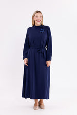 F&G Sparkle Long Dress Navy Blue