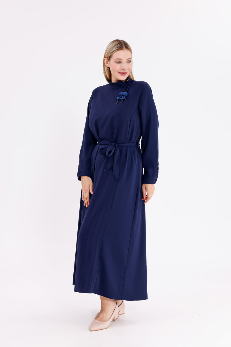 F&G Sparkle Long Dress Navy Blue