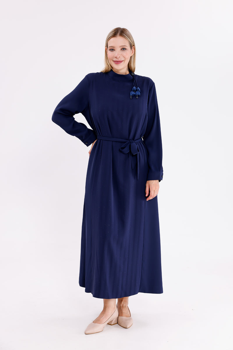 F&G Sparkle Long Dress Navy Blue