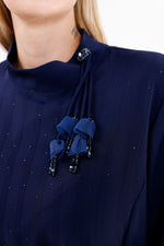 F&G Sparkle Long Dress Navy Blue