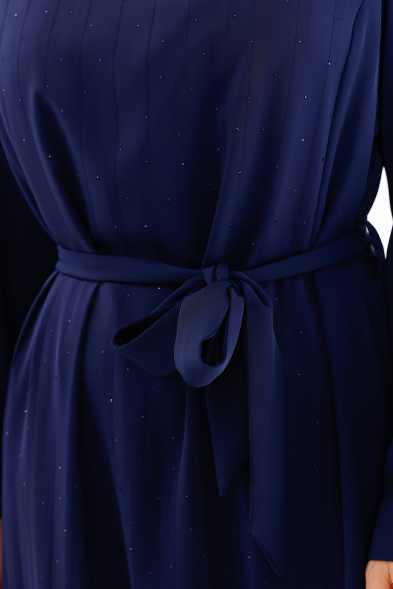 F&G Sparkle Long Dress Navy Blue
