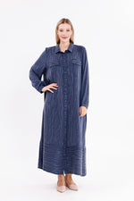 DL Qupra Silk Dress Navy Blue