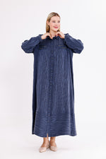 DL Qupra Silk Dress Navy Blue