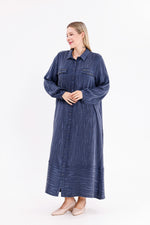 DL Qupra Silk Dress Navy Blue