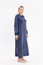 DL Qupra Silk Dress Navy Blue