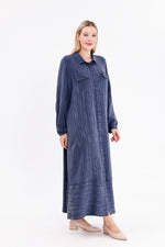 DL Qupra Silk Dress Navy Blue