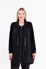 F&G Chiffon Dtld Cape Black
