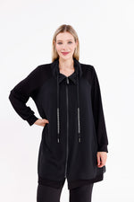 F&G Chiffon Dtld Cape Black