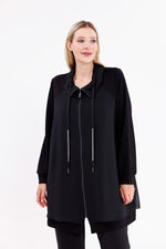 F&G Chiffon Dtld Cape Black
