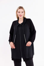 F&G Chiffon Dtld Cape Black