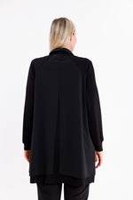 F&G Chiffon Dtld Cape Black