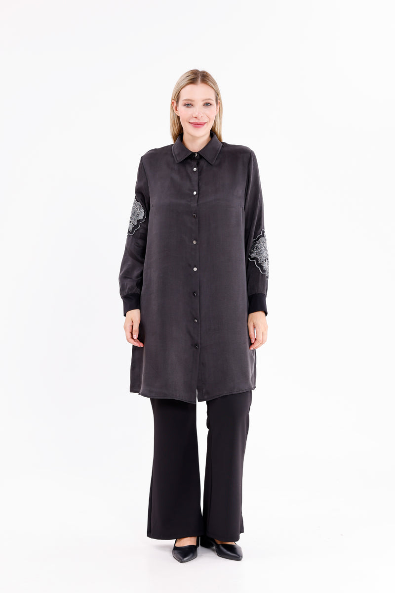 F&G Merry Silk Tunic Anthracite