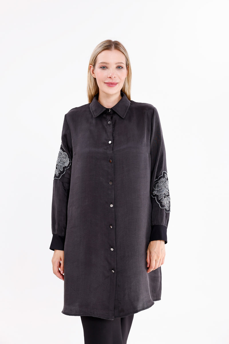 F&G Merry Silk Tunic Anthracite