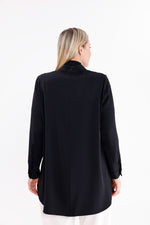F&G Shawl Detailed Tunic Black