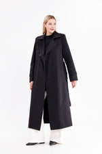GLX Plus Size Trenchcoat Black