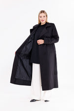 GLX Plus Size Trenchcoat Black