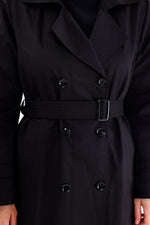 GLX Plus Size Trenchcoat Black
