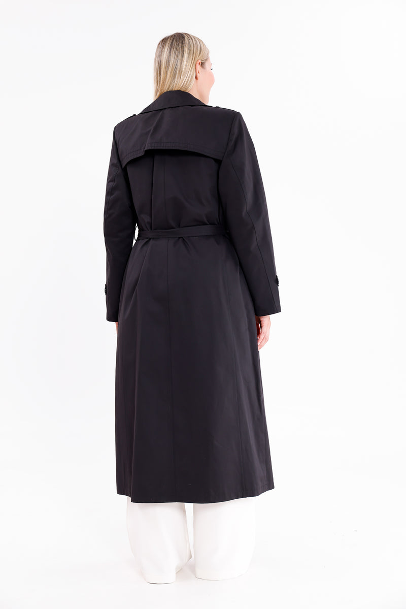 GLX Plus Size Trenchcoat Black