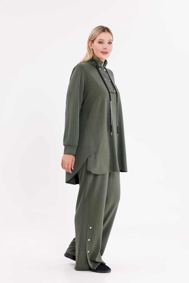 F&G Cotton Snap Buttons Set Khaki