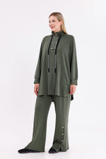 F&G Cotton Snap Buttons Set Khaki