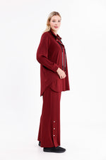F&G Cotton Snap Buttons Set Burgundy
