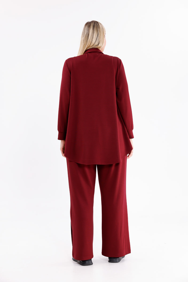 F&G Cotton Snap Buttons Set Burgundy