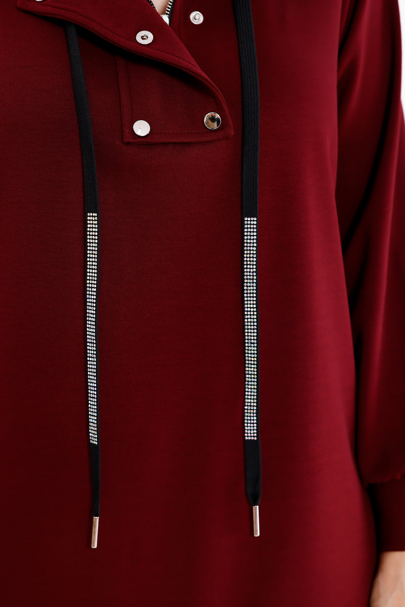 F&G Cotton Snap Buttons Set Burgundy