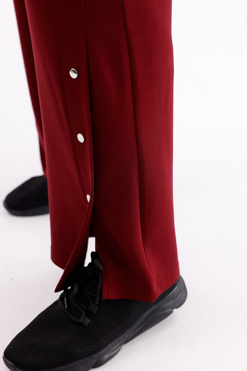 F&G Cotton Snap Buttons Set Burgundy