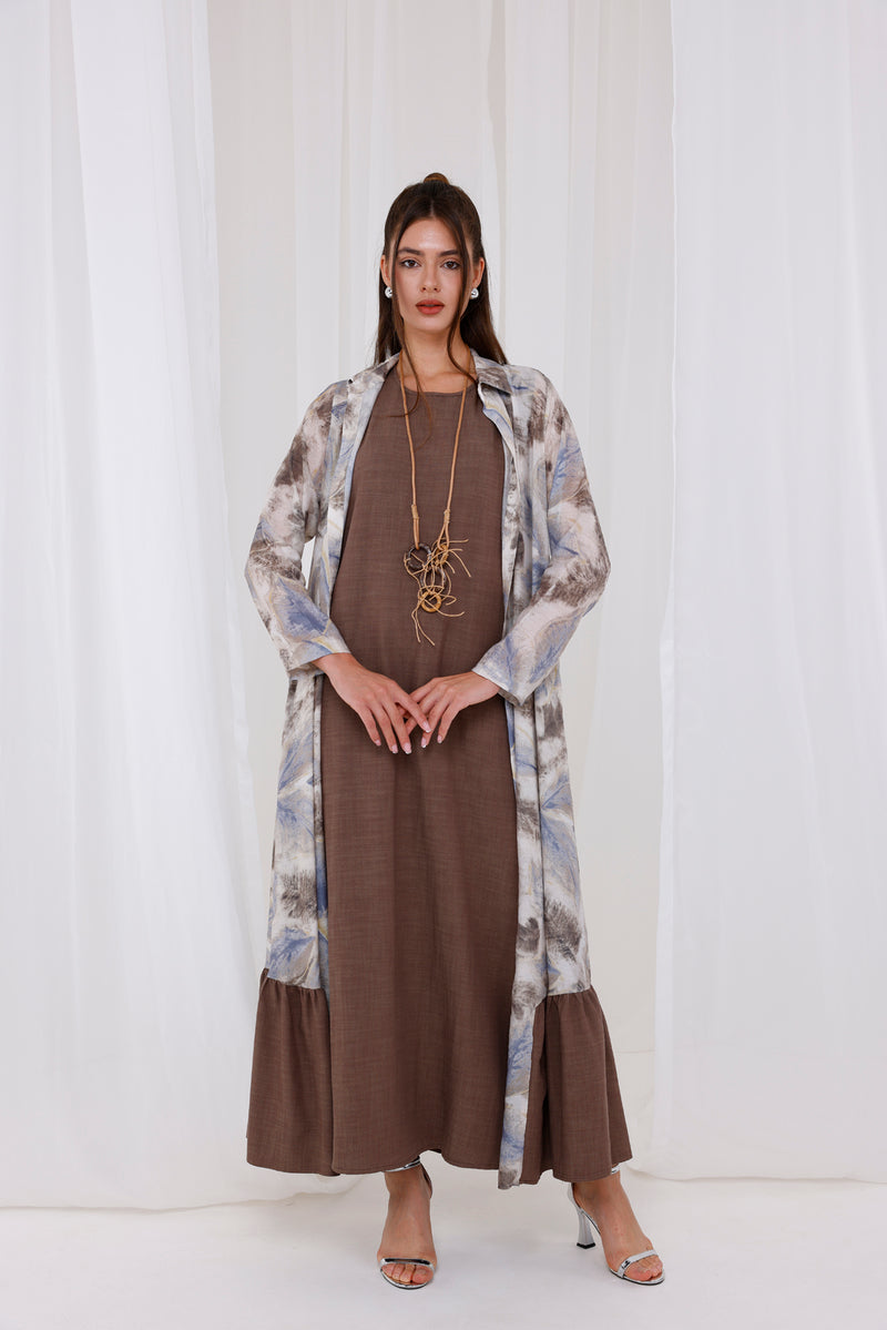 A&W Elyse 2 Pc Dress Brown