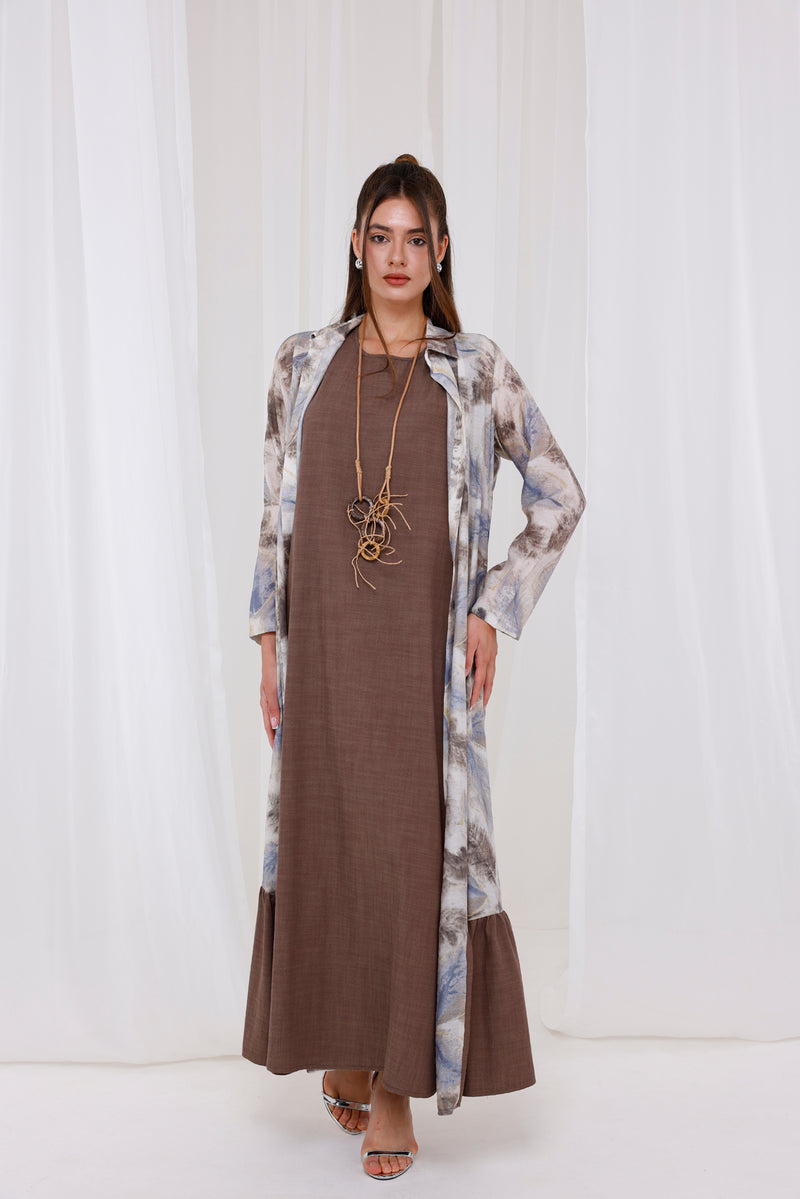 A&W Elyse 2 Pc Dress Brown