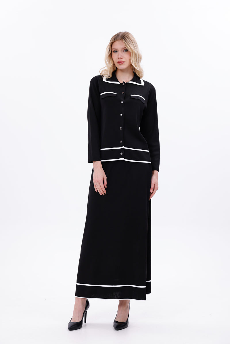 ZZ Ipar Knitted Skirt Set Black