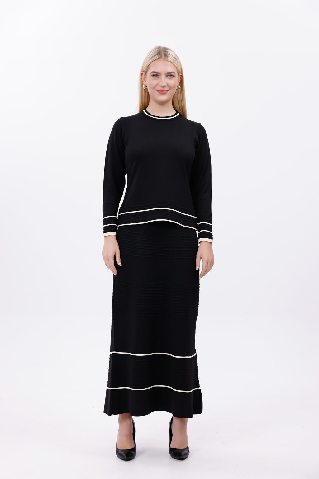 ZZ Iter Knitted Skirt Set Black