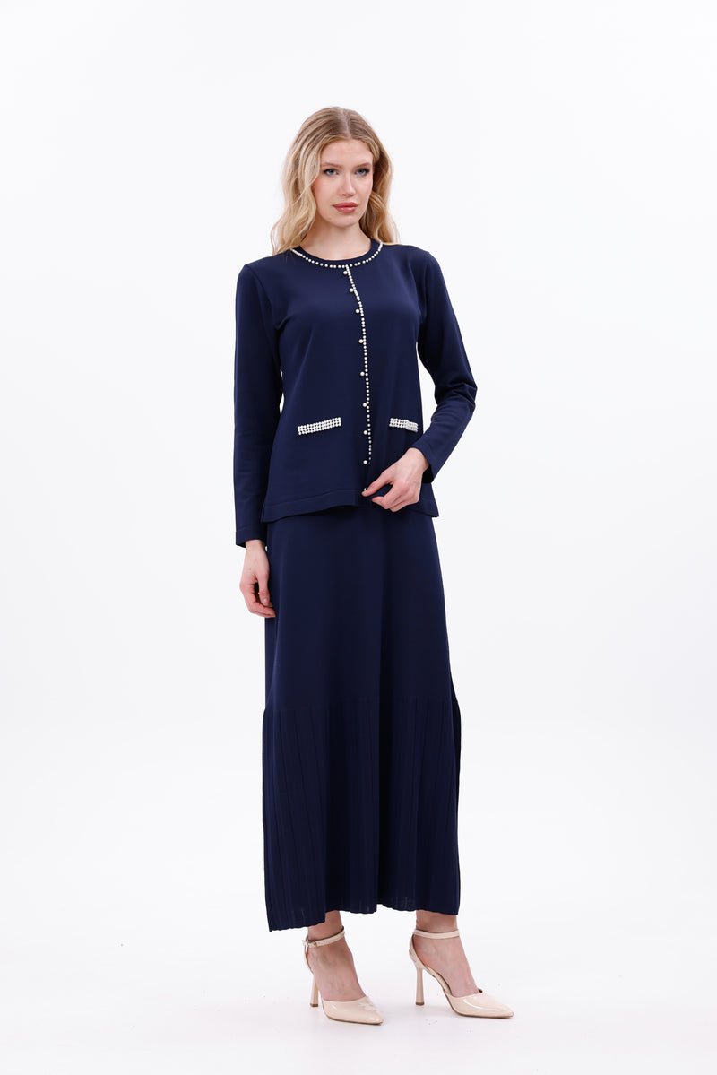 ZZ Bilge Knitted Winter Set Navy Blue