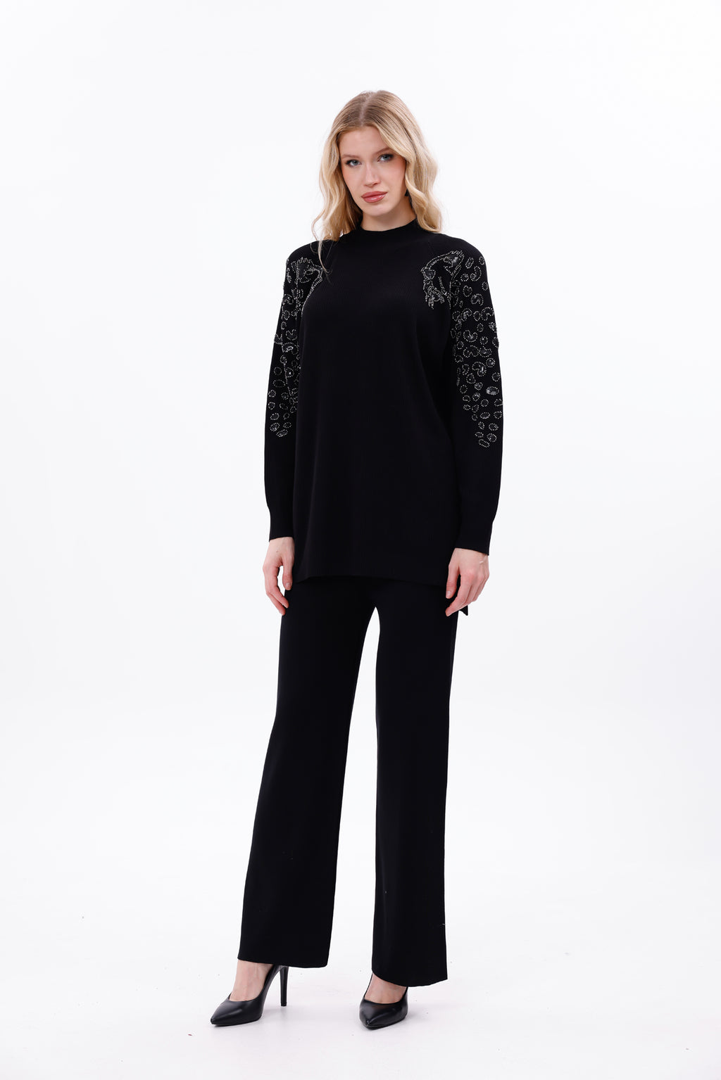 ZZ Benice Knitted Winter Set Black