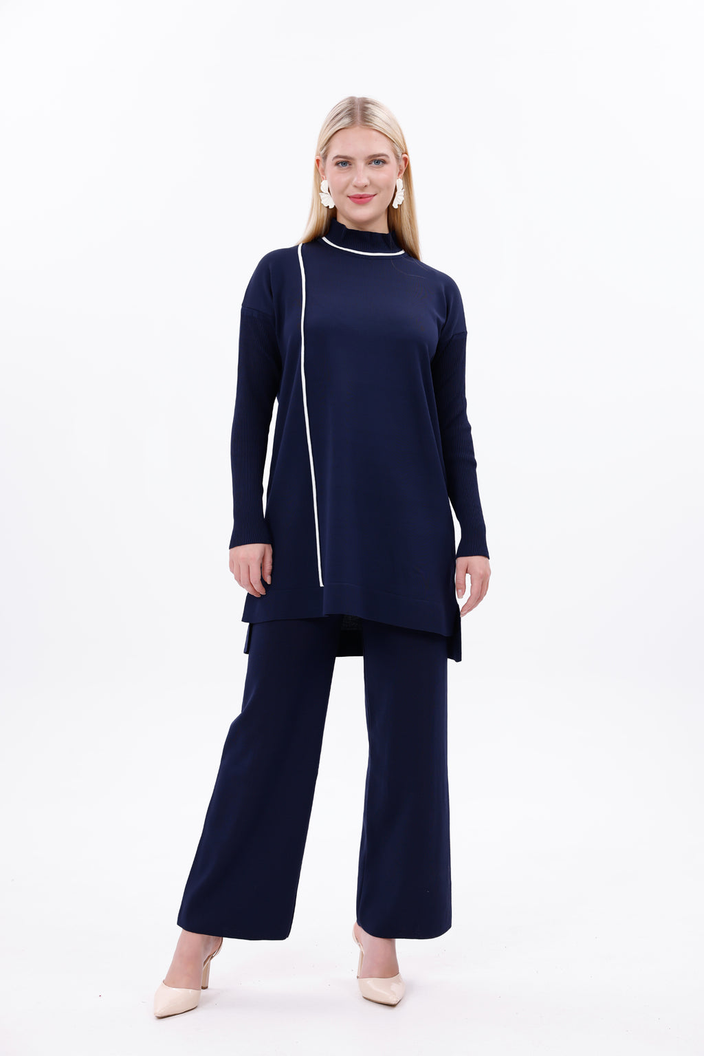 ZZ Balkiz Knitted Winter Set Navy Blue