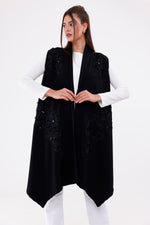 WRN Flower Dtld Vest Black