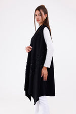 WRN Flower Dtld Vest Black