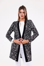 WRN Zebra Printed Cardigan Black