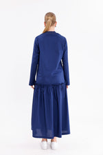 INVEE Cotton Dress Navy Blue