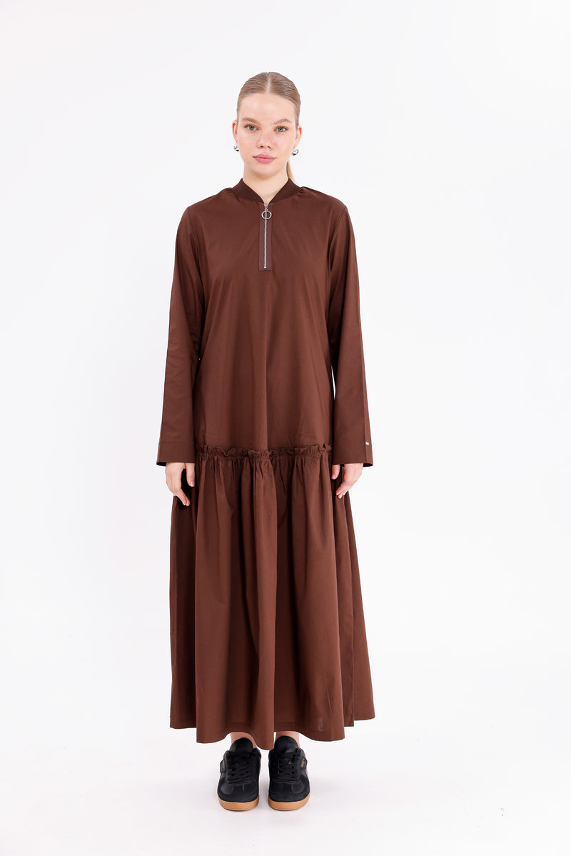 INVEE Cotton Dress Brown