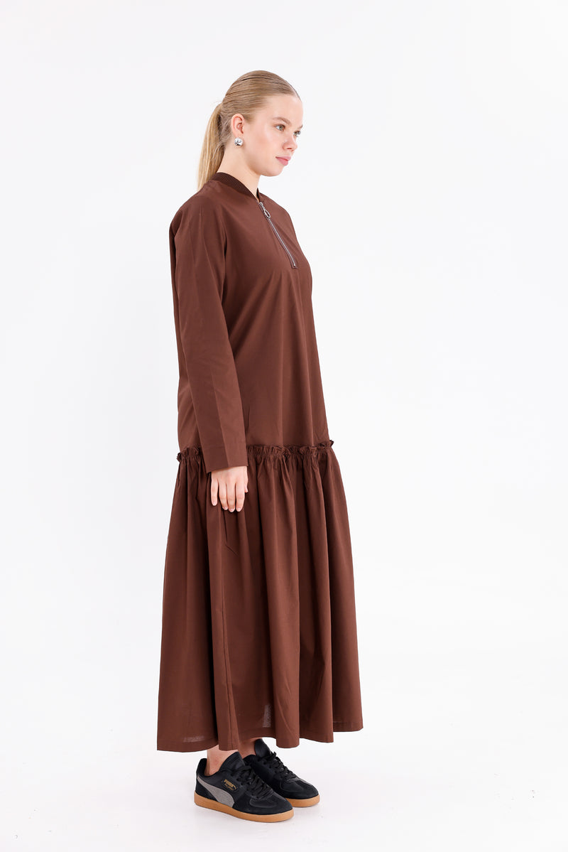 INVEE Cotton Dress Brown
