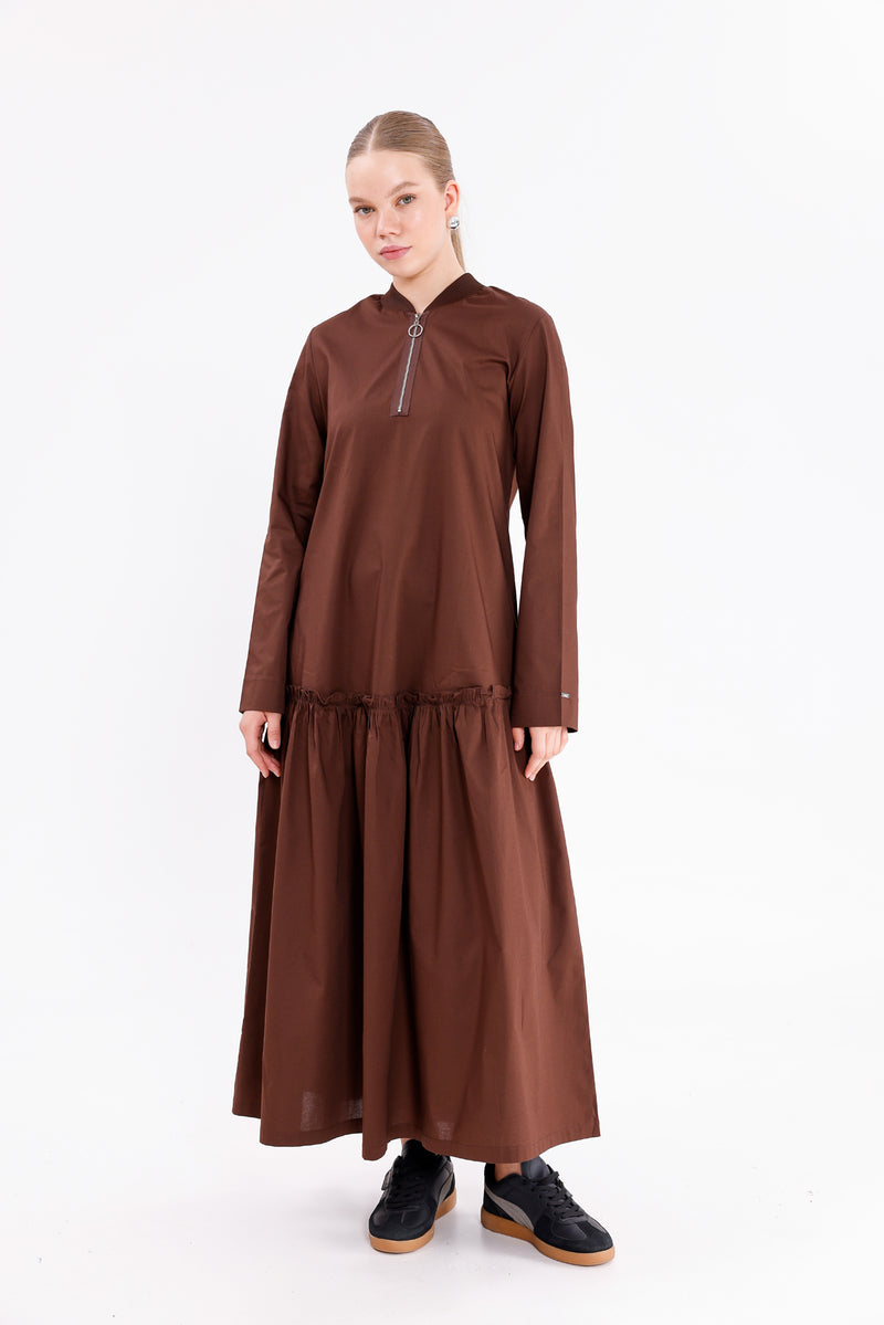 INVEE Cotton Dress Brown