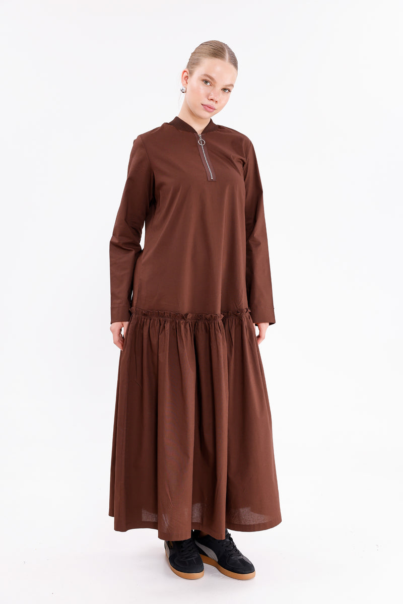 INVEE Cotton Dress Brown