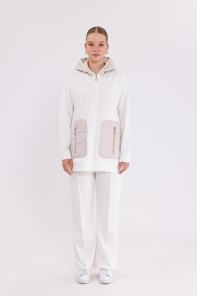 SCL Quilted Jest Tracksuit Ecru
