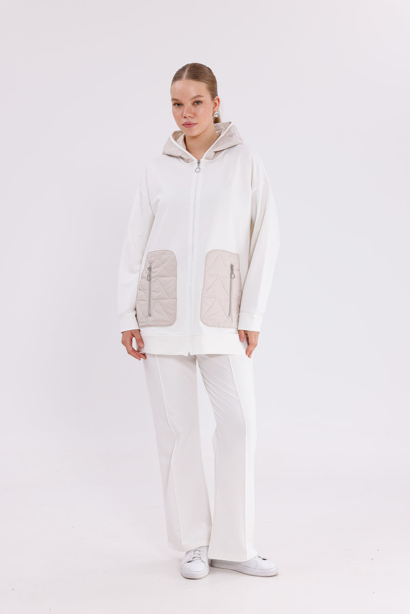 SCL Quilted Jest Tracksuit Ecru