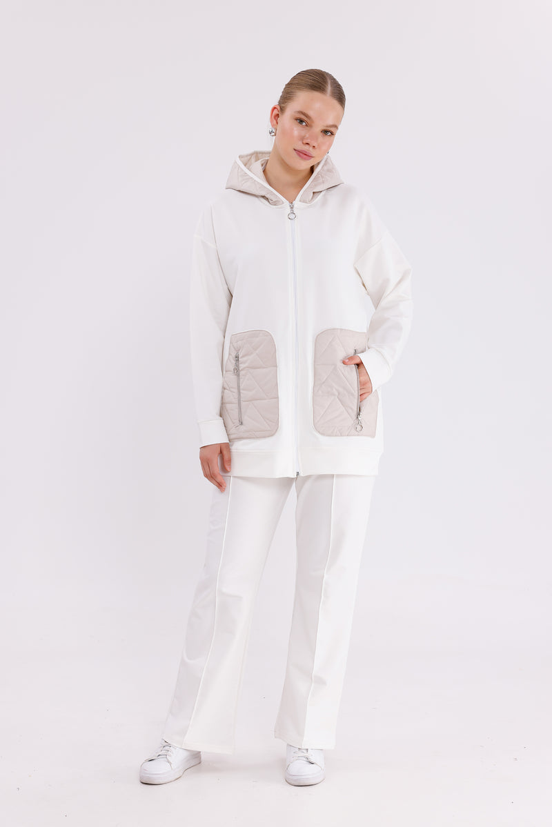 SCL Quilted Jest Tracksuit Ecru