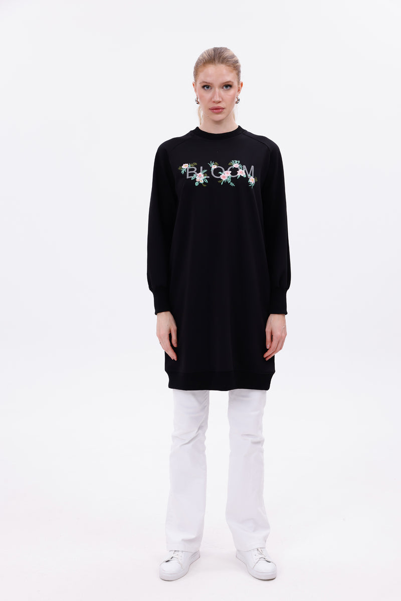 JMN Bloom Tunic Black