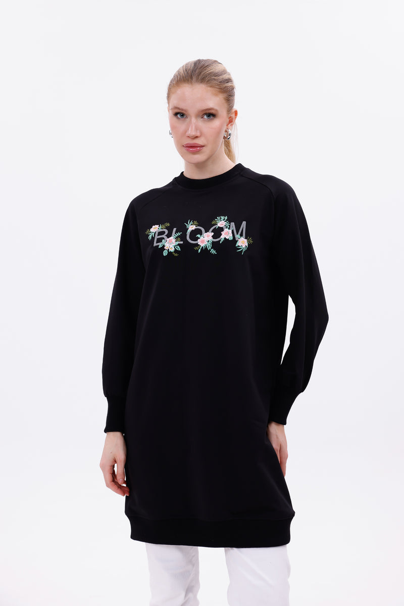 JMN Bloom Tunic Black