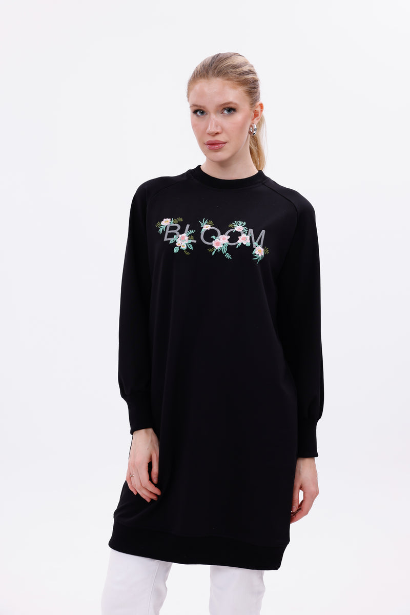 JMN Bloom Tunic Black